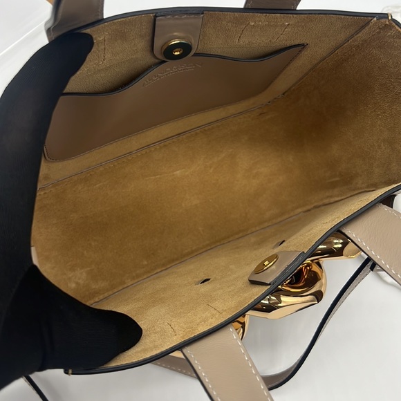 JW ANDERSON NEW Mini Chain Leather Tote Taupe - Picture 9 of 14